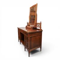 E. W. Godwin Attributed, Aesthetic Movement Walnut Dressing Table with Mirror - Thumbnail 7