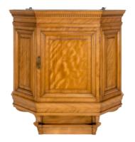Collinson & Lock. An Aesthetic Movement Satin Walnut Breakfront Wall Cupboard - Thumbnail 2