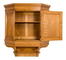 Collinson & Lock. An Aesthetic Movement Satin Walnut Breakfront Wall Cupboard - Thumbnail 4