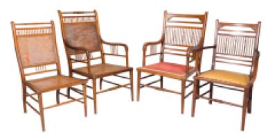 E. W. Godwin Attributed, Anglo-Japanese Walnut Spindle Back Armchair - Thumbnail 25
