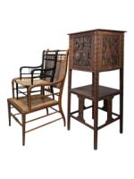 E. W. Godwin for William Watt. Aesthetic Movement Tall Back Ebonised Armchair - Thumbnail 21