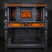 Daniel Cottier Attributed, Aesthetic Movement Oak Sideboard in the Queen Anne Style