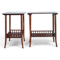E. W. Godwin for Collinson & Lock. A pair of walnut sidetable - Thumbnail 1