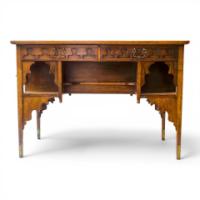 E. W. Godwin for William Watt, an Anglo-Japanese Walnut Desk. - Thumbnail 1