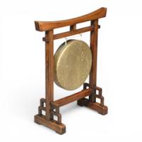 E. W. Godwin. Anglo-Japanese oak and brass 'Pagoda' gong and stand - Thumbnail 1