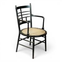 E. W. Godwin for William Watt. Anglo-Japanese ebonised elbow chair - Thumbnail 1