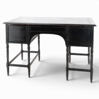 E. W. Godwin for Collinson & Lock. Aesthetic Movement Ebonised walnut desk - Thumbnail 15