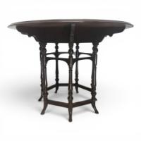 Collinson & Lock. An aesthetic movement seven leg walnut centre table - Thumbnail 1